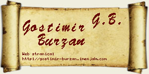 Gostimir Burzan vizit kartica